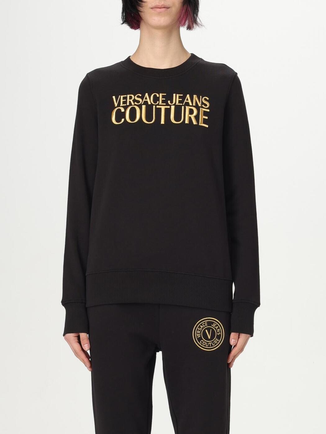 ヴェルサーチェ・ジーンズ・クチュール VERSACE JEANS COUTURE 調教師 レディース 黒いこと Sweatshirts 78HAIT06CF01T 関税 貨物輸送無料 2025SS gi
