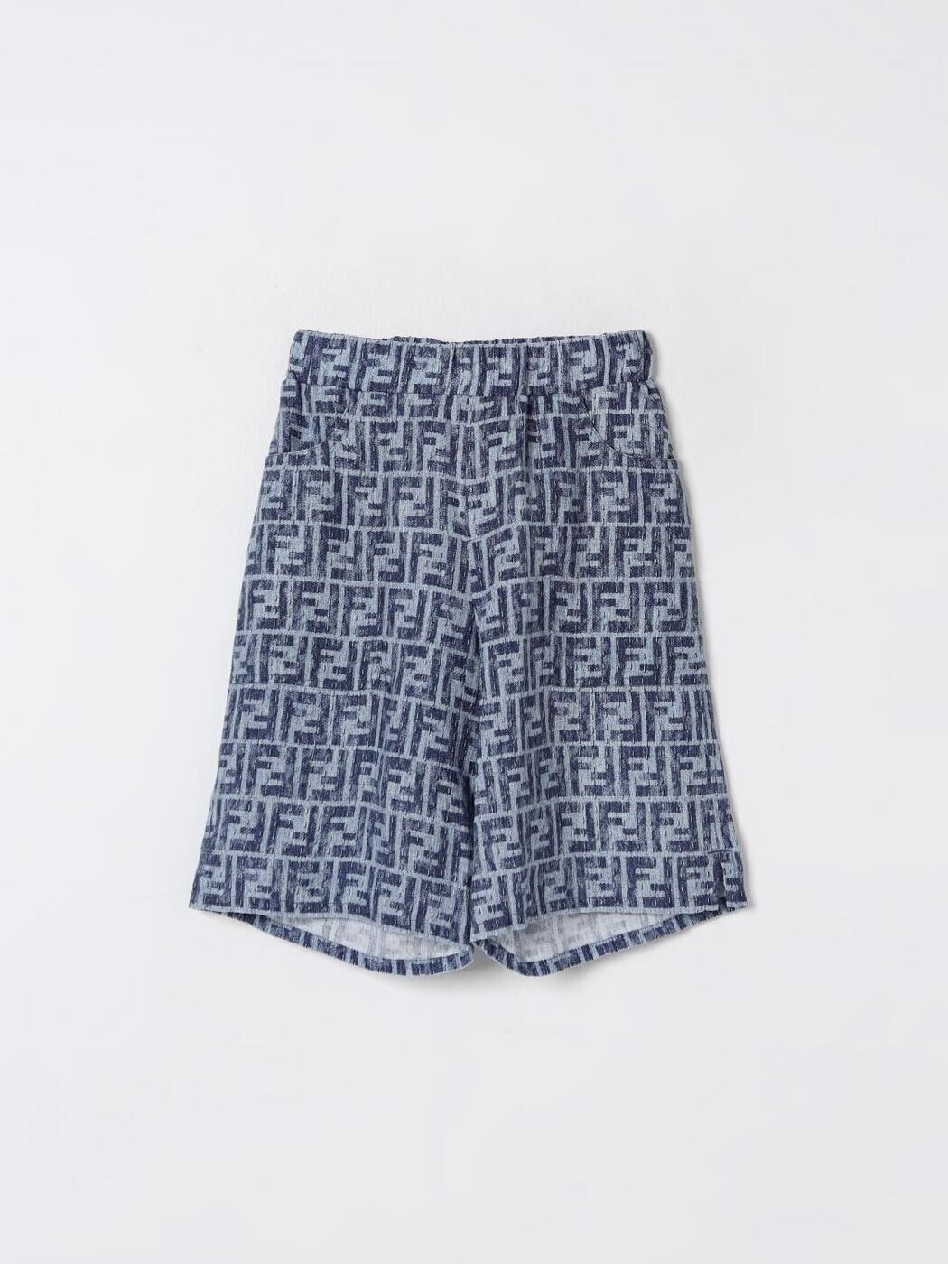 FENDI FENDI 遊撃手ズボン下 ズボン下 さる股引き ガールズ 青碧 Shorts JMF531AUK2 関税 貨物輸送無料 2025AW gi