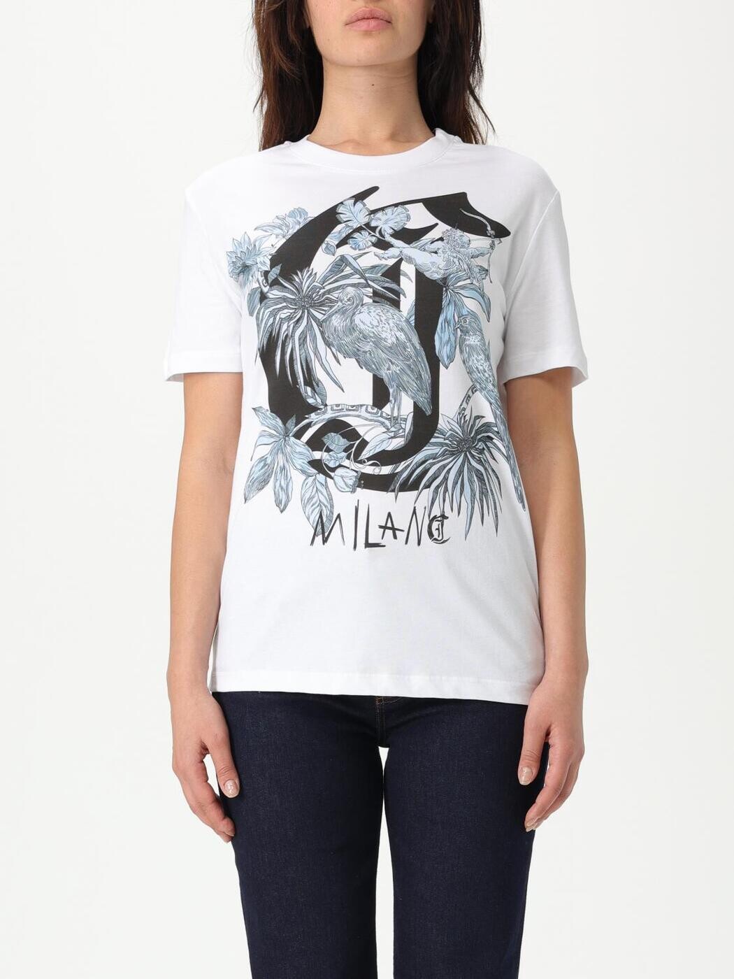ジャスト カヴァリ JUST CAVALLI ポロシャツ Tシャツ レディース ホワイト T-shirts and polo shirts 78PAHT04CJ500 White 関税 送料無料 2025SS gi|BRANDSHOP「il Tesoro」