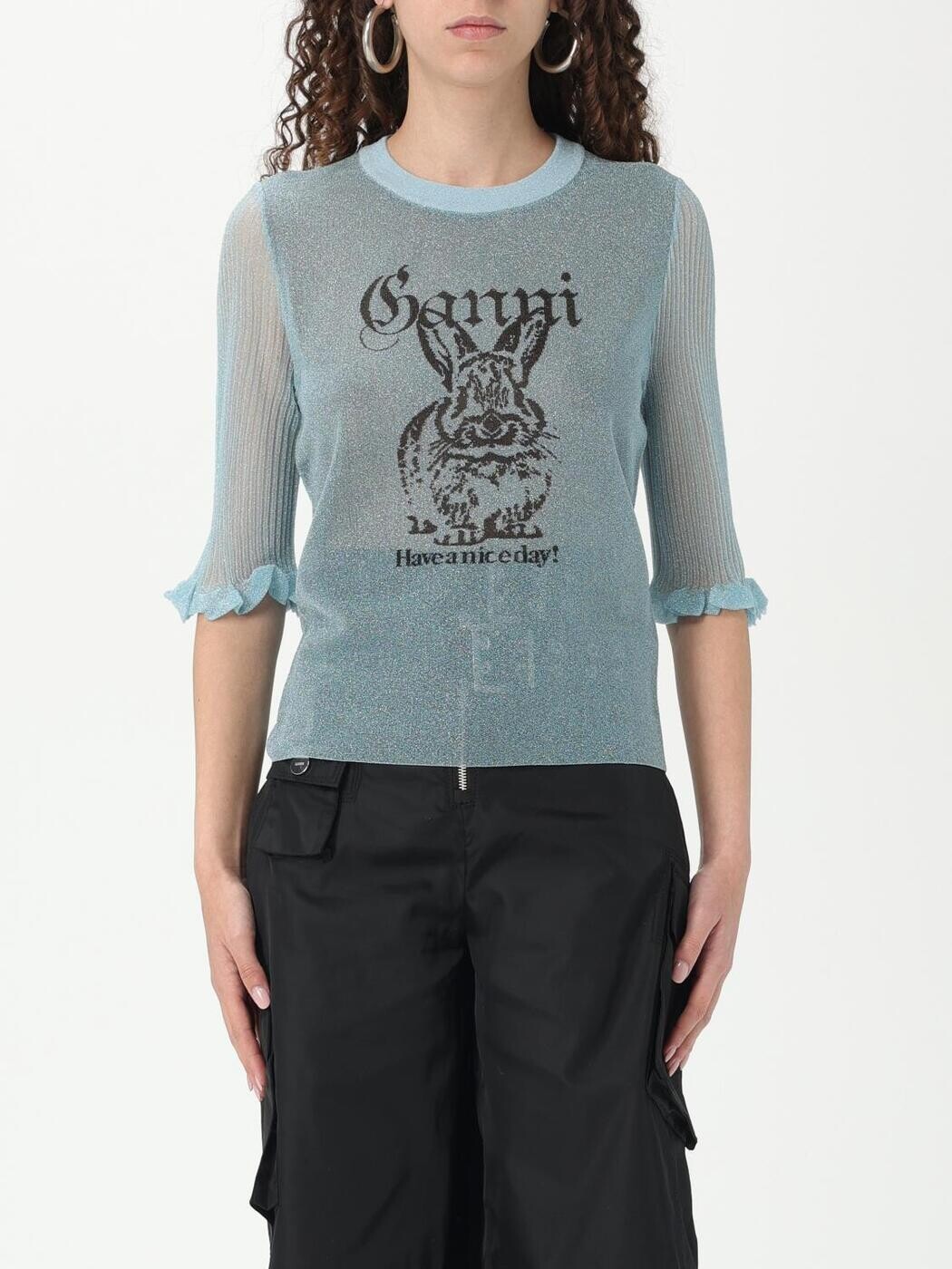 ガニー GANNI セーター ニットウェア レディース Knitwear K2501 Gnawed Blue 関税 送料無料 2025SS gi|BRANDSHOP「il Tesoro」
