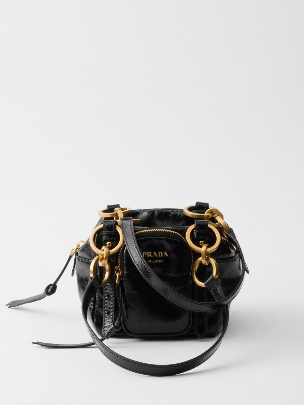 プラダ PRADA 御徒面子 レディース 黒いこと Business bags 1BB1372CYR 関税 貨物輸送無料 2025AW gi ショルダーバッグ・メッセンジャーバッグ-バッグ・小物・ブランド雑貨-バッグ