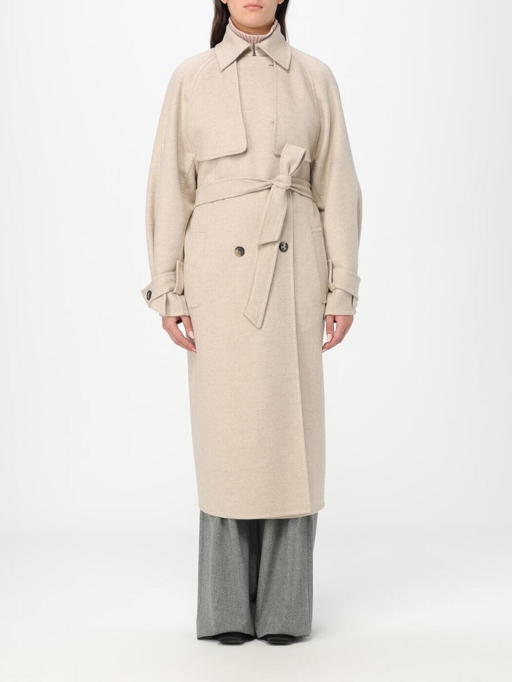 マックス パンパノウサギ MAX MARA トレンチコート 厚地の外套 レディース ベージュ Coats and trench coats 2310160335600 関税 貨物輸送無料 2025AW gi