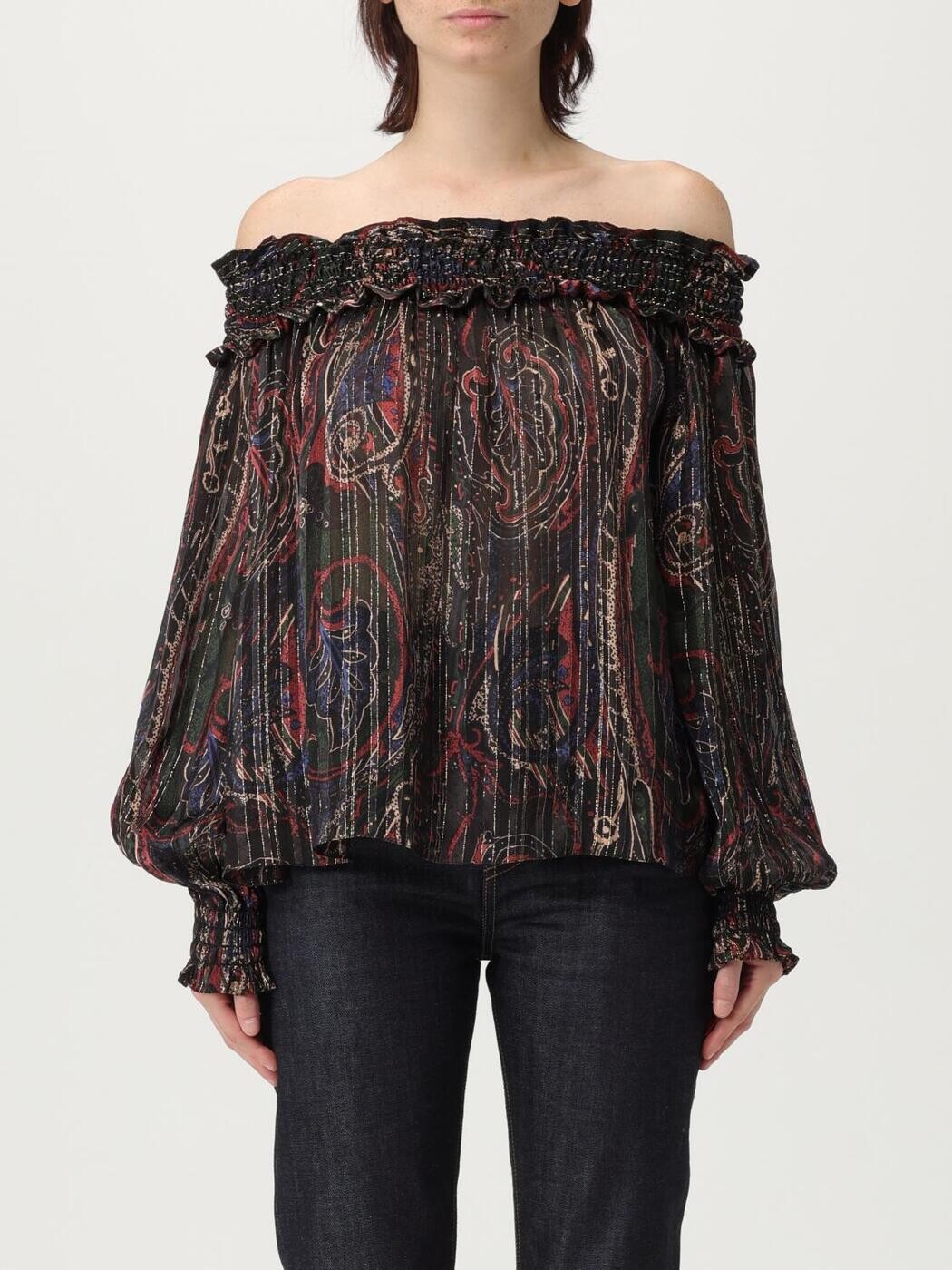 前日 サンローラン SAINT LAURENT PARIS ティーシャツ トップス レディース マルチ色つや T-shirts and tops 822936Y4K43 関税 貨物輸送無料 2025AW gi