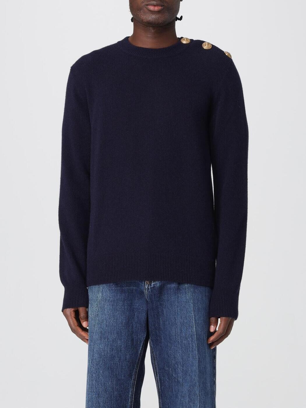 バルマン BALMAIN ティーシャツ 編み物御召しもの メンズ 米国海軍 Knitwear FH1KD010KI87 関税 貨物輸送無料 2026SS gi