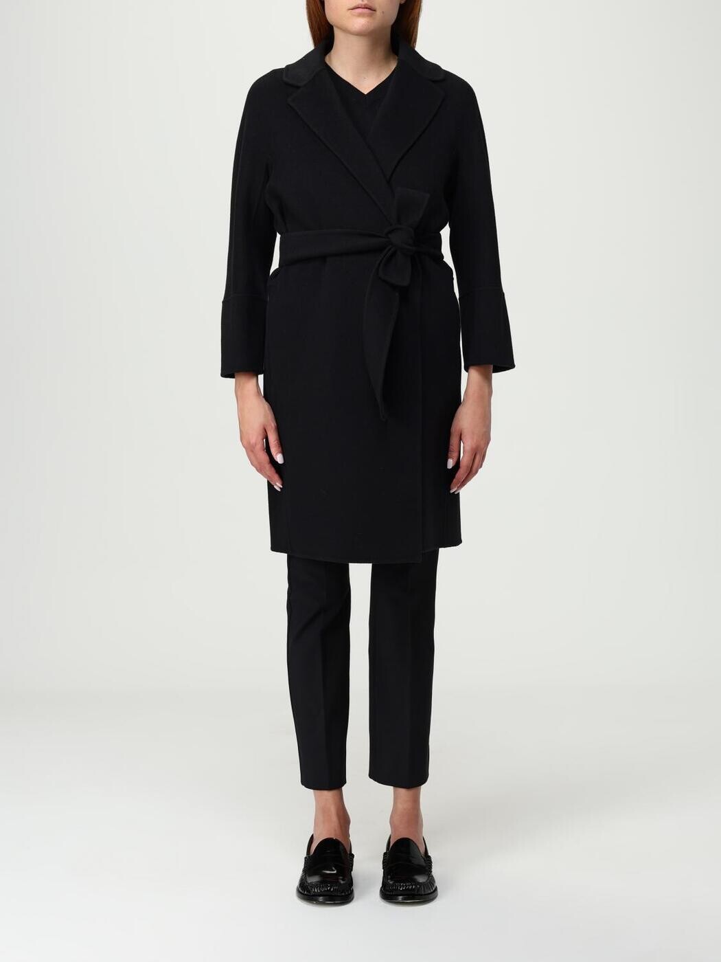 エスマックスマーラ S MAX MARA トレンチコート 厚地の外套 レディース 黒いこと Coats and trench coats 2529016071600 関税 貨物輸送無料 2026SS gi