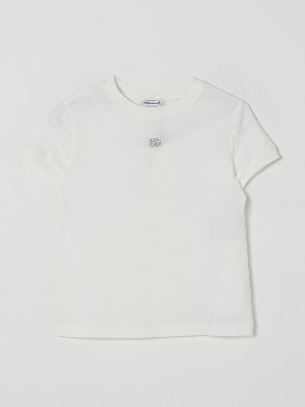 ドルチェ＆ガッバーナ DOLCE\u0026GABBANA ロング衣袂ティーシャツ ティーシャツ ガールズ 白いこと Long sleeve t-shirts L5JTNJG7O3N 関税 貨物輸送無料 2026SS gi