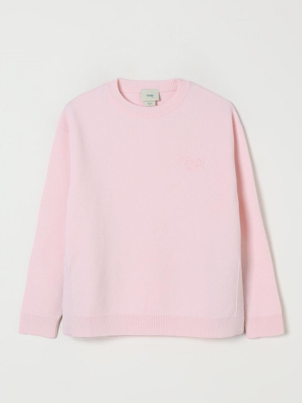 FENDI FENDI クルーネックジャンパー 編み物御召しもの ガールズ さくら色 Crew neck jumpers JUG192AUKU 関税 貨物輸送無料 2025AW gi