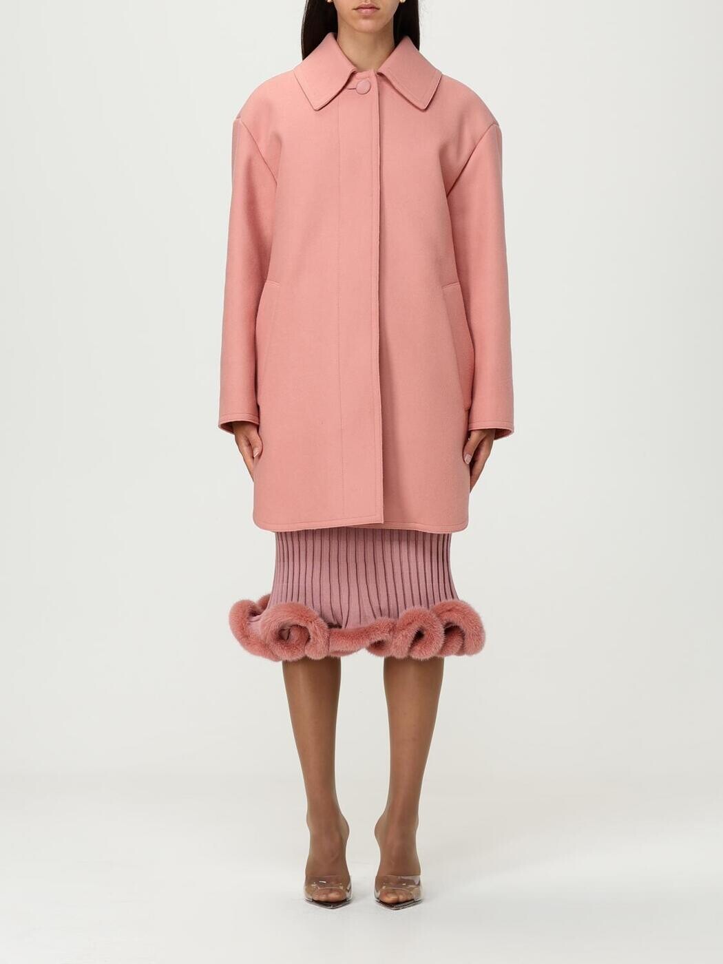 フェンディ FENDI トレンチコート 厚地の外套 レディース サクラ色 Coats and trench coats FJ7670AJ0K 関税 貨物輸送無料 2025AW gi