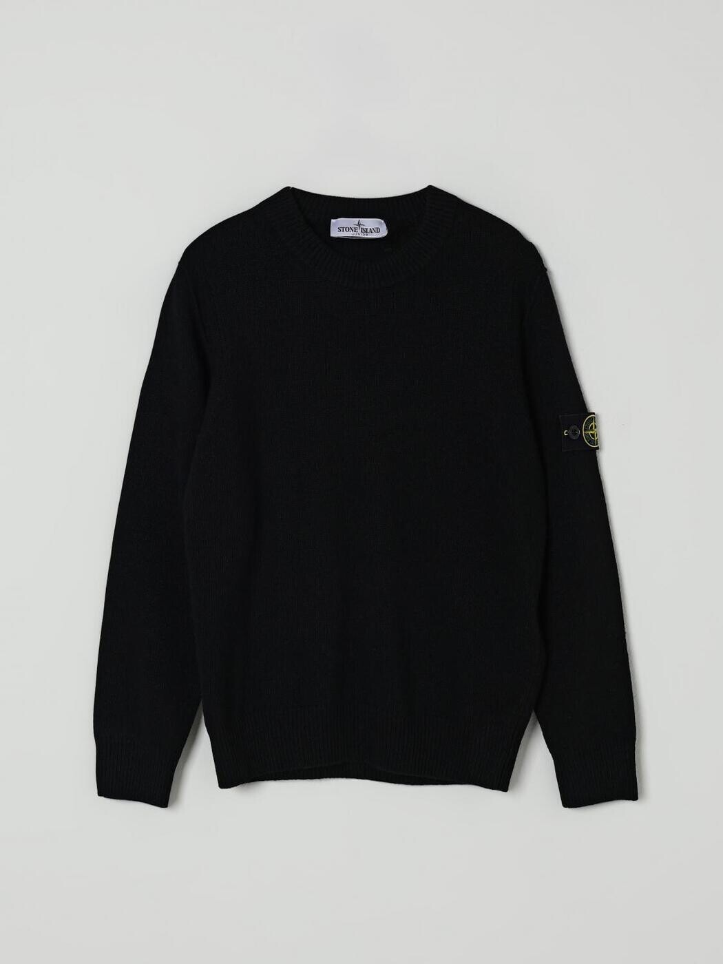 石ころ 島 STONE ISLAND JUNIOR クルーネックジャンパー 編み物御召しもの ボーイズ 黒いこと Crew neck jumpers 5100002S00M1 関税 貨物輸送無料 2025AW gi