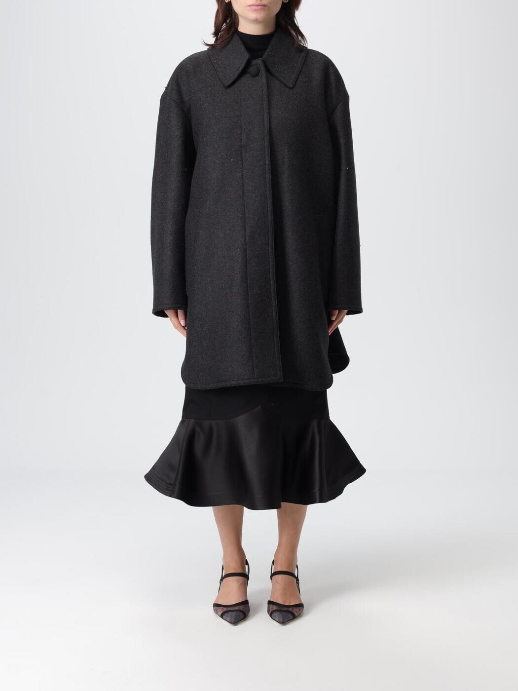 フェンディ FENDI トレンチコート 厚地の外套 レディース 薄墨色 Coats and trench coats FJ7670AJ0K 関税 貨物輸送無料 2025AW gi