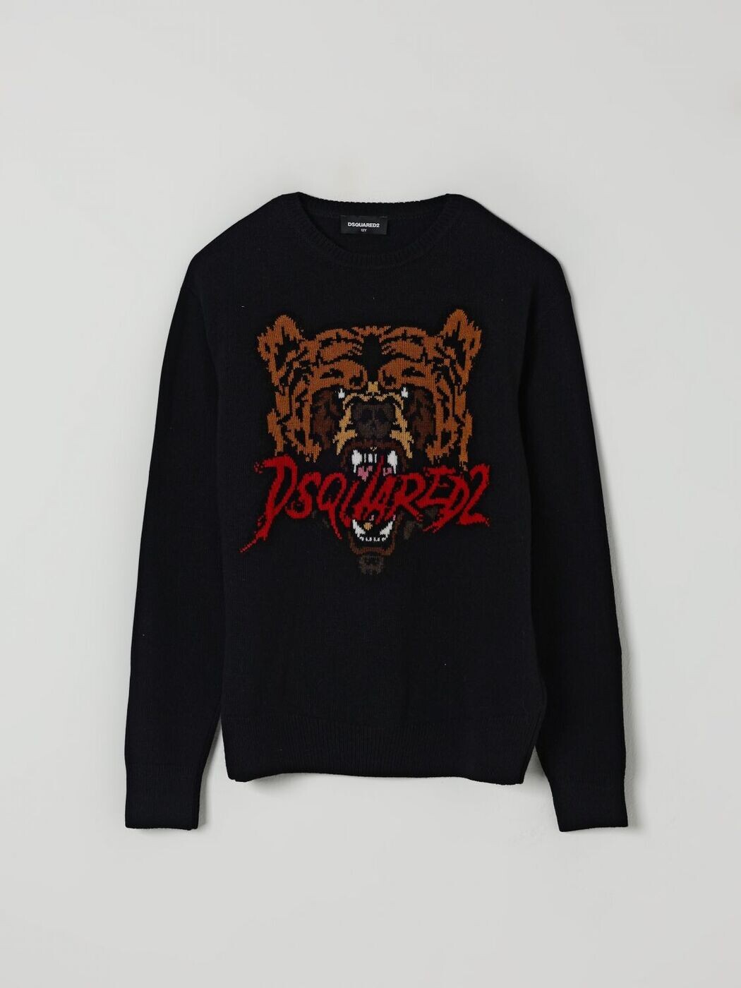 ディースクエアード DSQUARED2 クルーネックジャンパー 編み物お召しもの ボーイズ 黒いこと Crew neck jumpers DQ3069D0AFE 関税 貨物輸送無料 2025AW gi