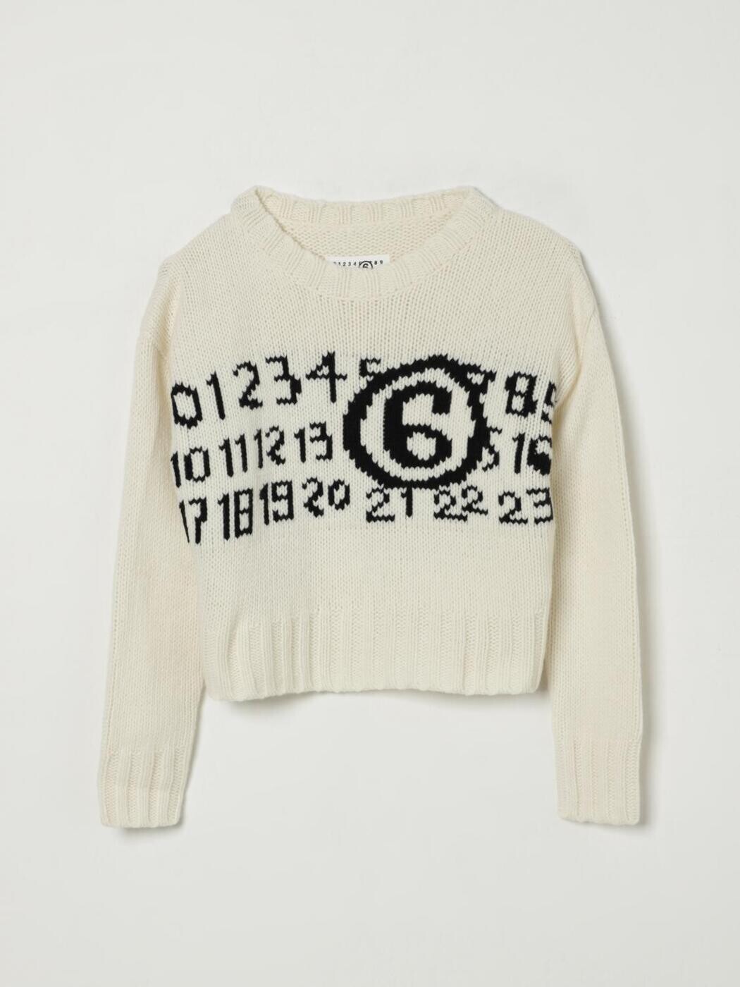 エムエムシックス 住み家 マルジェラ MM6 MAISON MARGIELA クルーネックジャンパー 編み物御召しもの ガールズ 白いこと Crew neck jumpers M60882MM06M 関税 貨物輸送無料 2025AW gi