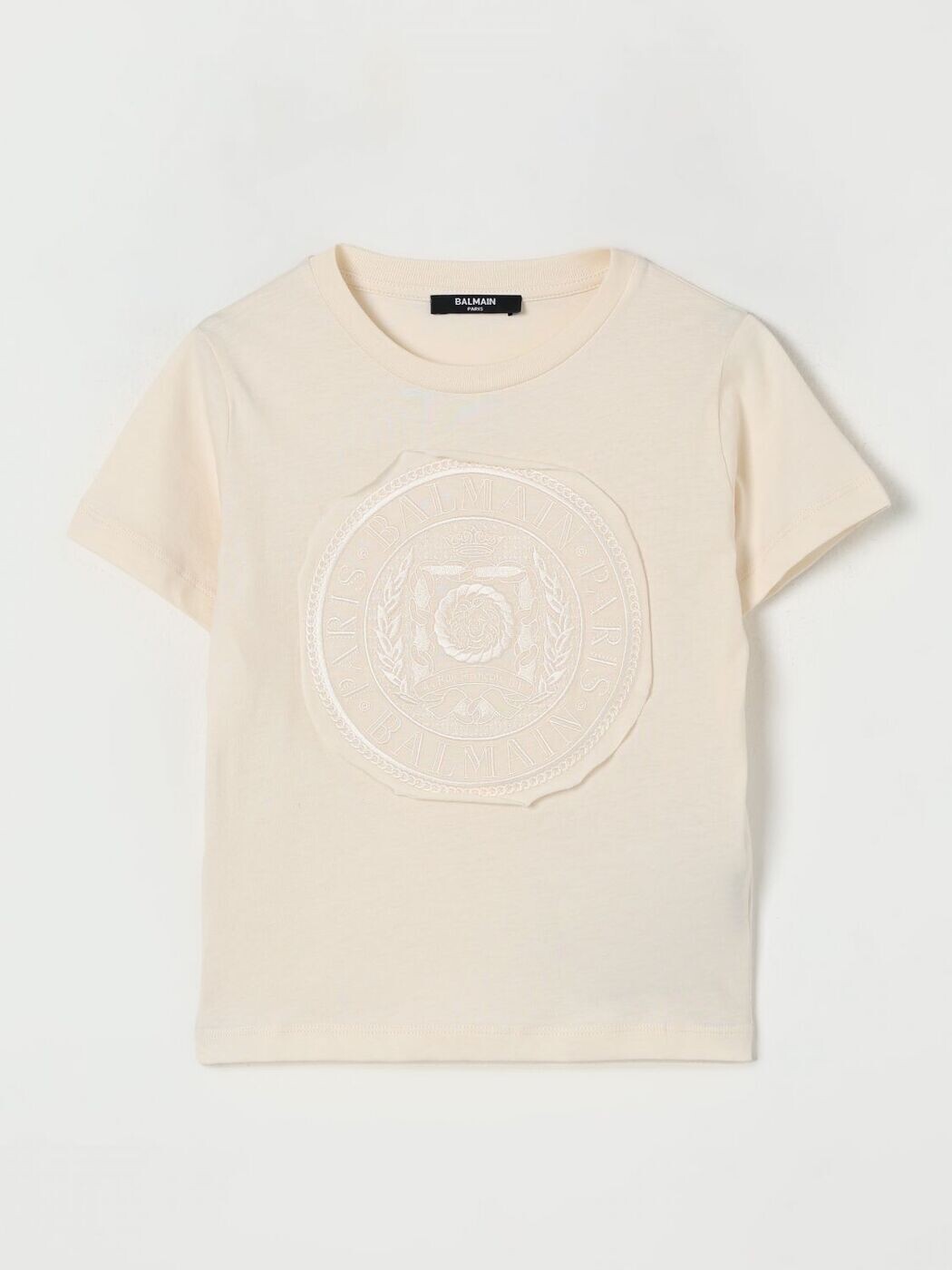 バルマン BALMAIN ロング衣袂ティーシャツ ティーシャツ ボーイズ ベージュ Long sleeve t-shirts BX8Q61Z3186 関税 貨物輸送無料 2025AW gi
