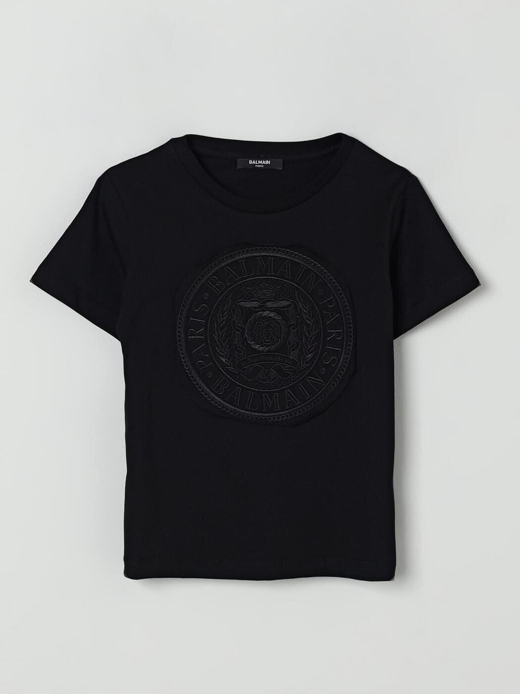 バルマン BALMAIN ロング衣袂ティーシャツ ティーシャツ ボーイズ 黒いこと Long sleeve t-shirts BX8Q61Z3186 関税 貨物輸送無料 2025AW gi