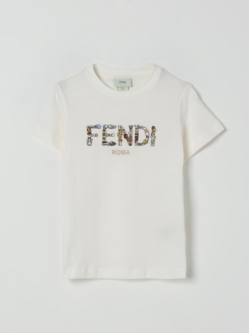 FENDI FENDI ロング衣袂ティーシャツ ティーシャツ ボーイズ 白いこと Long sleeve t-shirts JMI4877AJ 関税 貨物輸送無料 2026SS gi