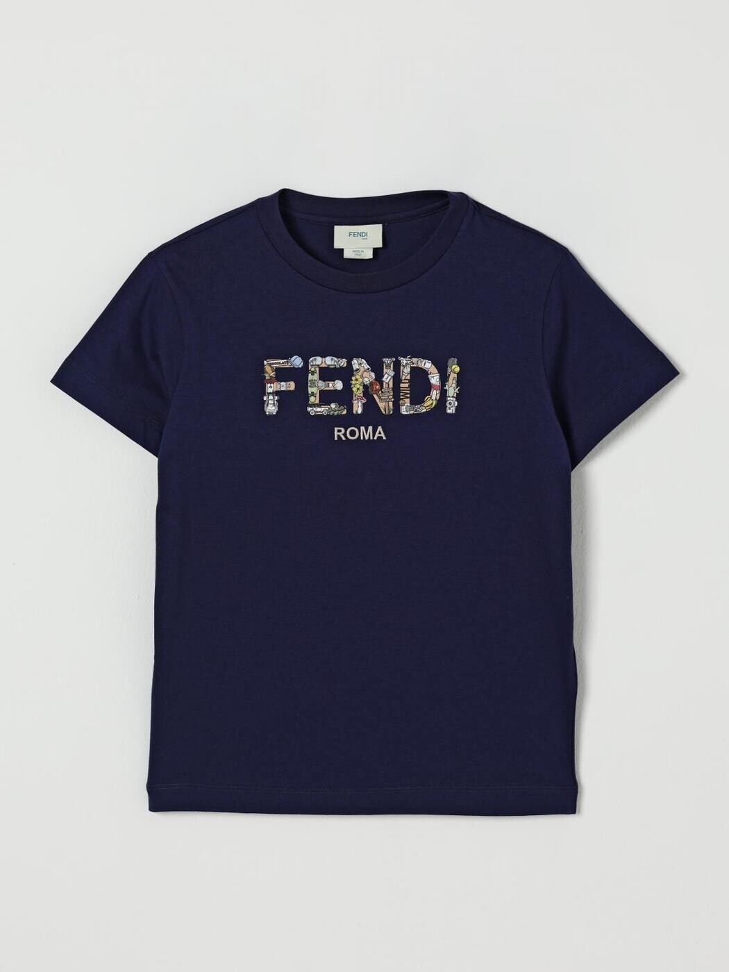 FENDI FENDI ロング衣袂ティーシャツ ティーシャツ ボーイズ 青碧 Long sleeve t-shirts JMI4877AJ 関税 貨物輸送無料 2026SS gi