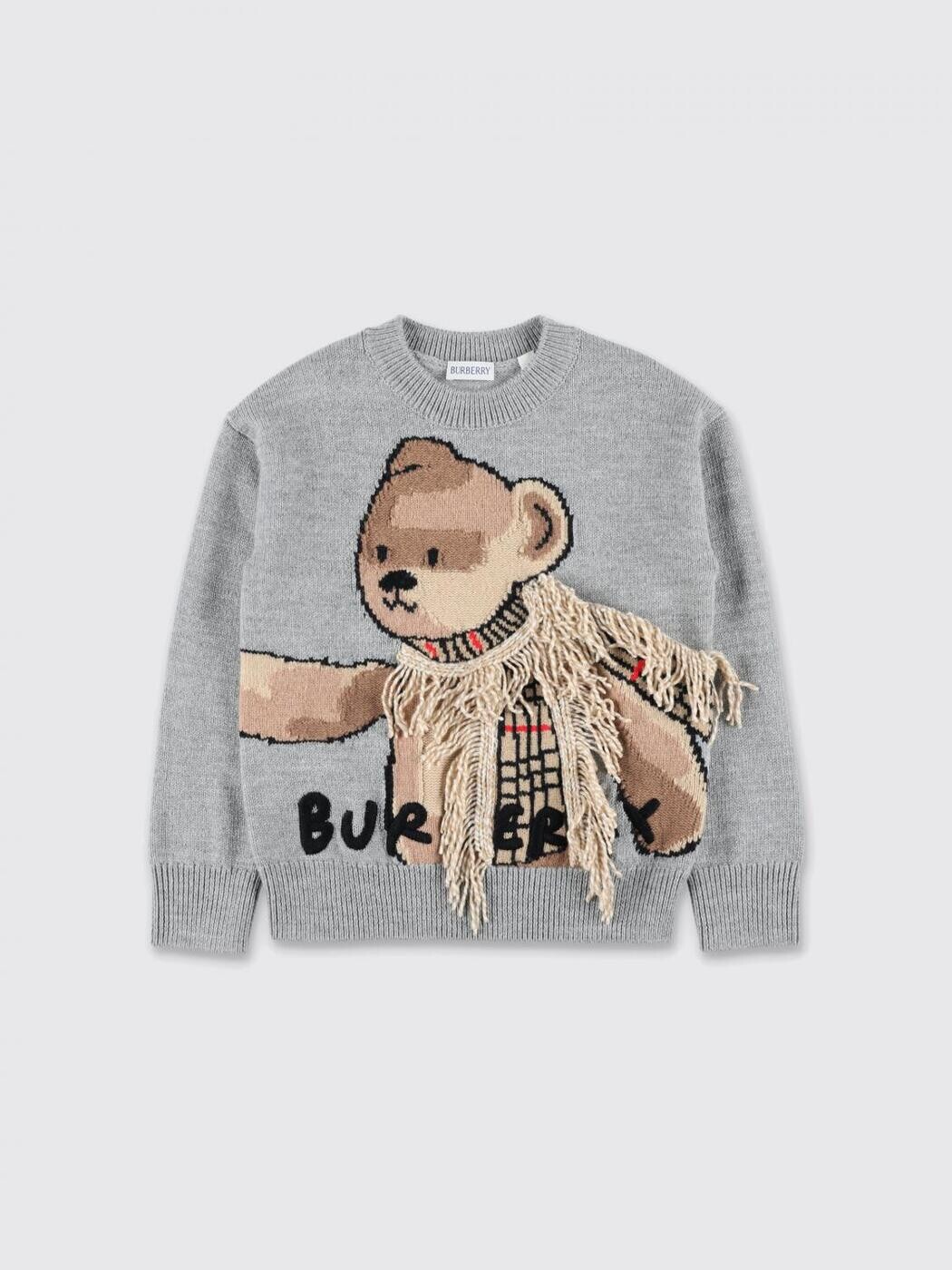 バーバリー BURBERRY クルーネックジャンパー 編み物御召しもの ボーイズ 薄墨色 Crew neck jumpers 8109458 ~ 関税 貨物輸送無料 2025AW gi