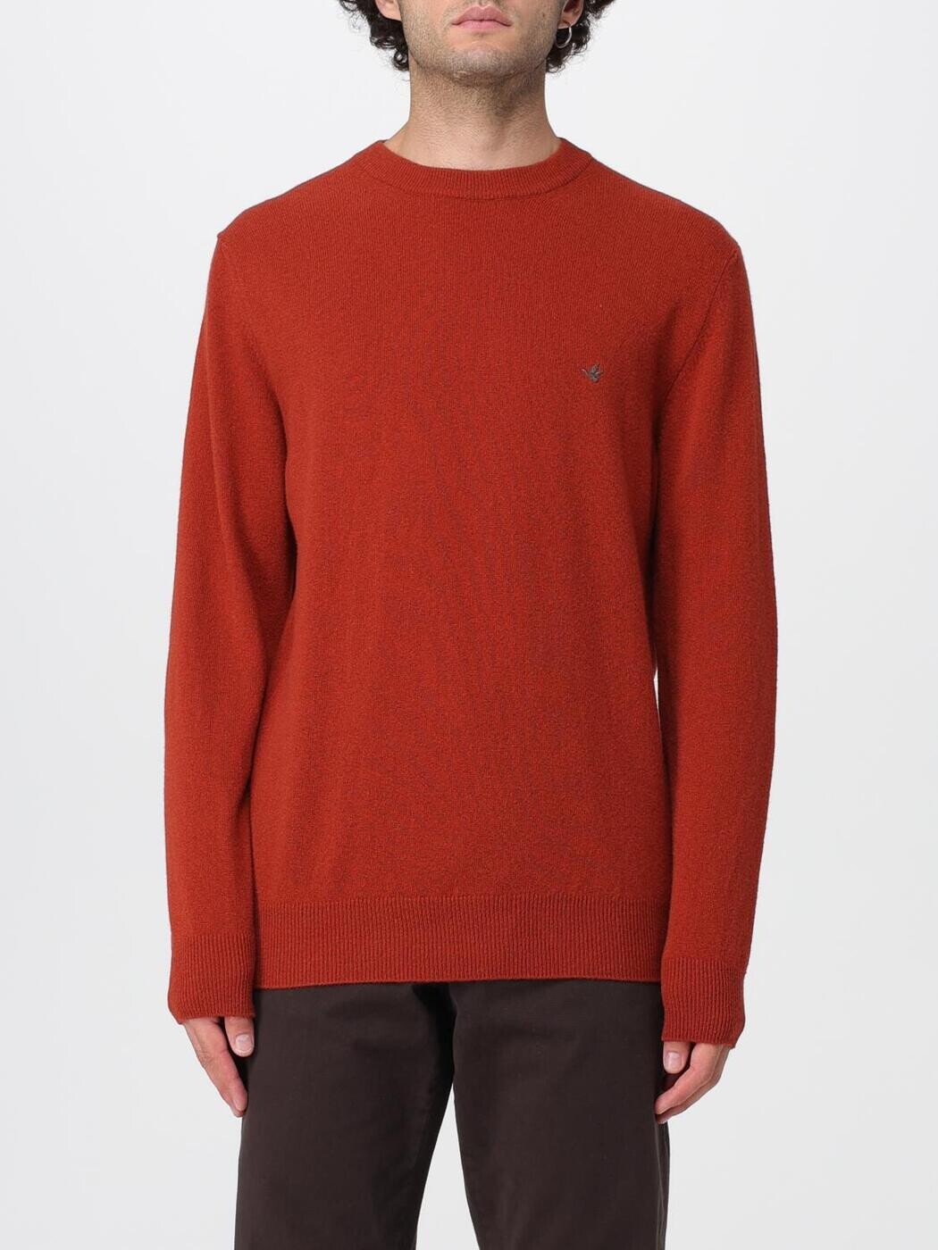 ブルックス活動の領域 BROOKSFIELD プルオーバー 編み物御召しもの メンズ 赤銅色 Knitwear 203E.K040 Brown 関税 貨物輸送無料 2025AW gi