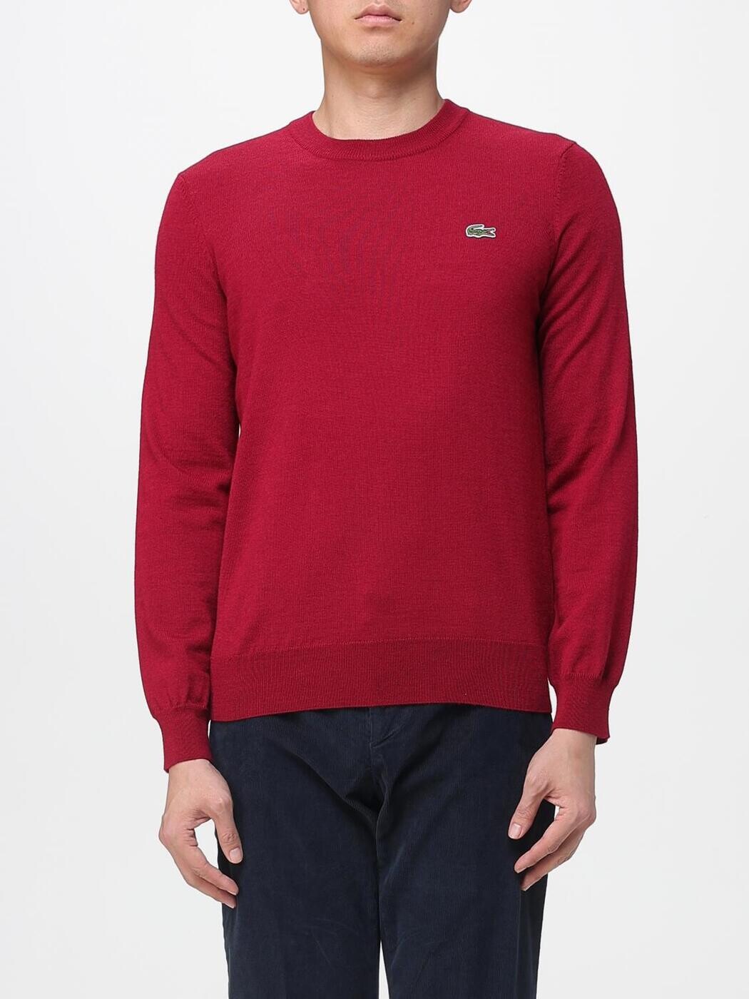 ラコステ LACOSTE プルオーバー 編み物御召しもの メンズ 赤いこと Knitwear AH3225 Burgundy 関税 貨物輸送無料 2025AW gi