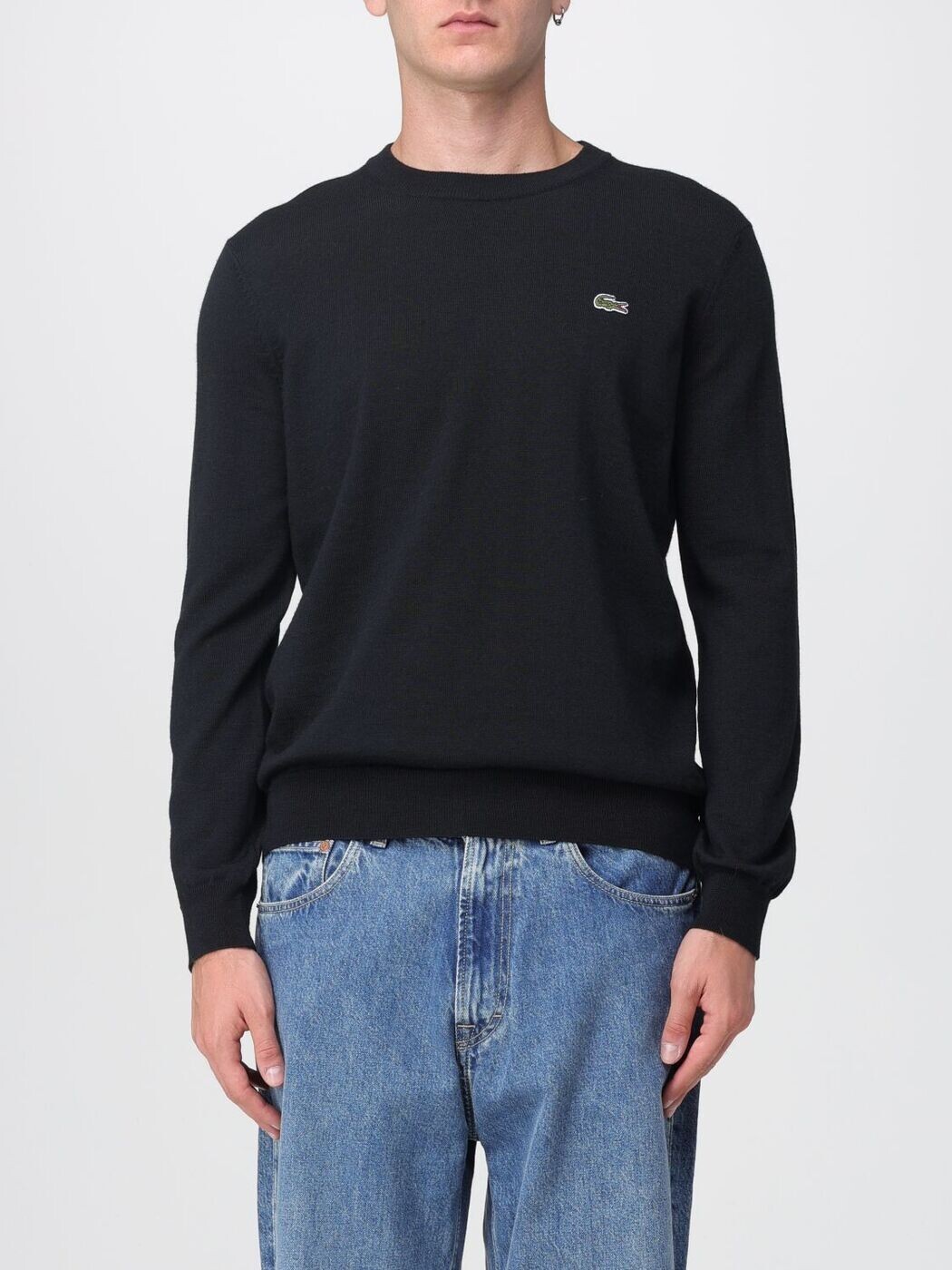 ラコステ LACOSTE プルオーバー 編み物御召しもの メンズ 黒いこと Knitwear AH3225 Black 関税 貨物輸送無料 2025AW gi