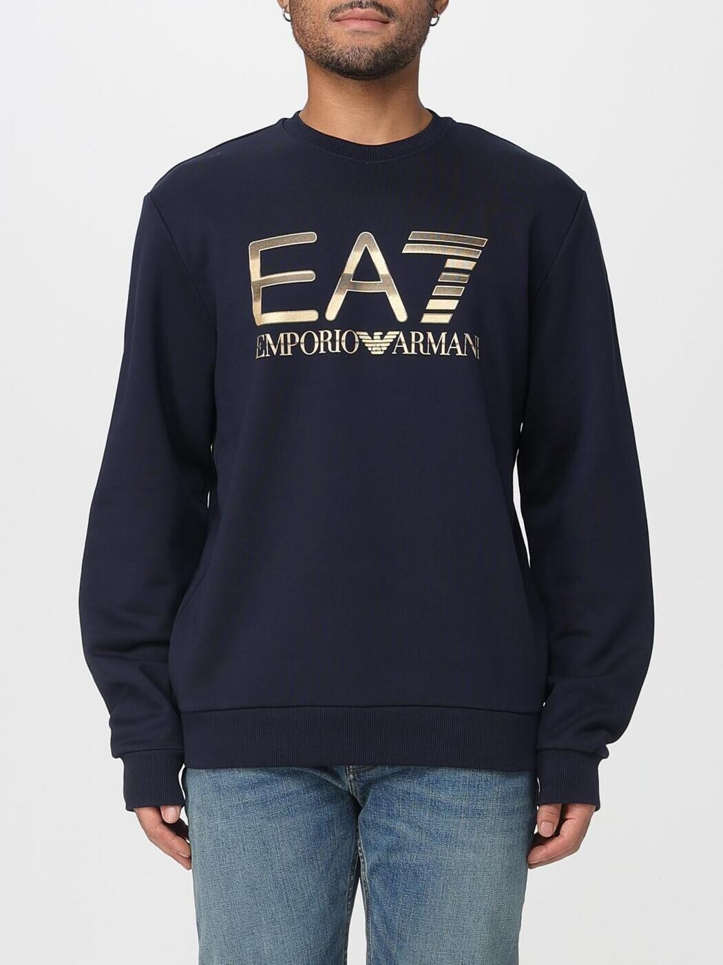 イーエーセブン EA7 トレーナー 調教師 メンズ 青色 Sweatshirts 7M001191AF17787 関税 貨物輸送無料 2025AW gi