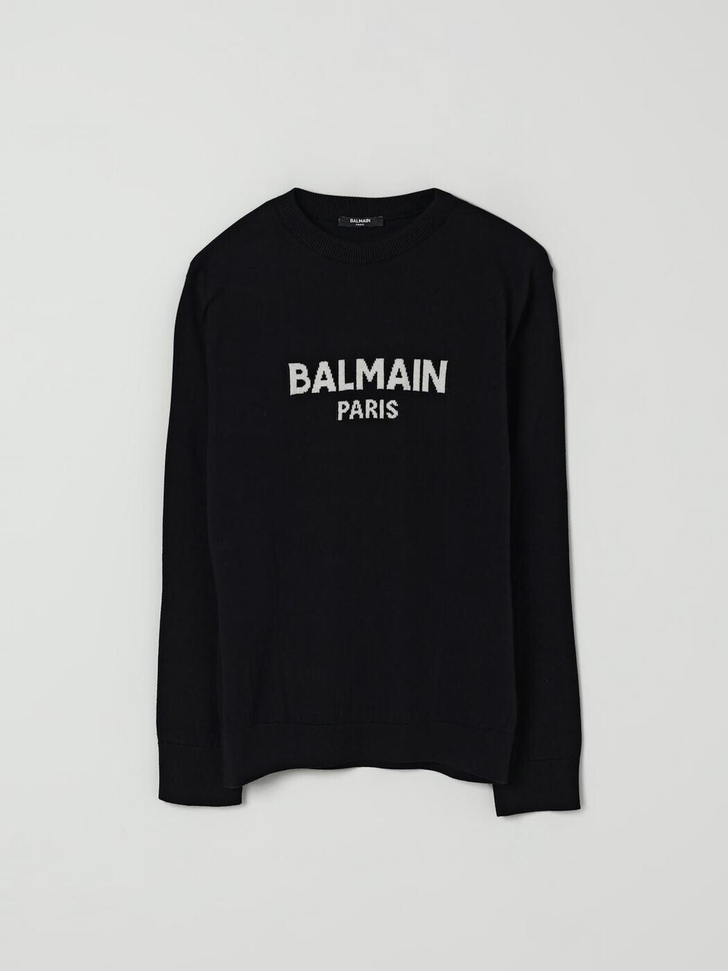 バルマン BALMAIN クルーネックジャンパー 編み物御召しもの ガールズ 黒いこと Crew neck jumpers BX9P00Z2312 関税 貨物輸送無料 2025AW gi