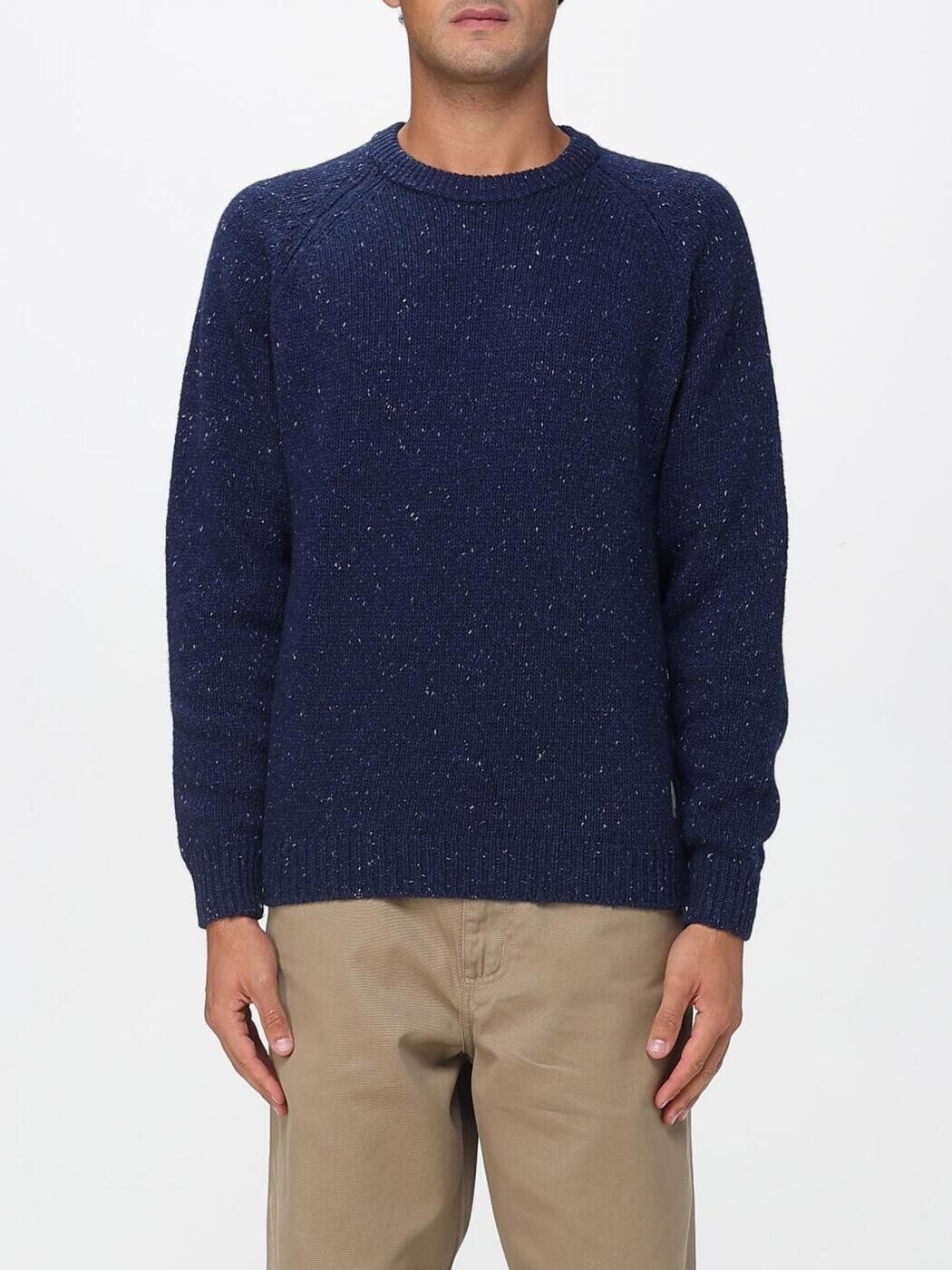 鉄道車両ハート型 ダブリューアイピー CARHARTT WIP スウェーター 編み物お召しもの メンズ 青色 Knitwear I010977 関税 貨物輸送無料 2025AW gi
