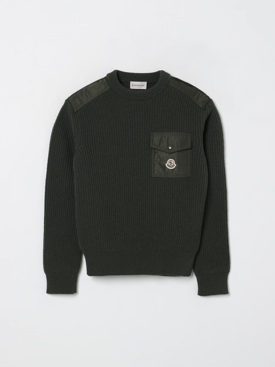モンク軌跡 MONCLER クルーネックジャンパー 編み物御召しもの ボーイズ 緑であること Crew neck jumpers 9C00010M1241 関税 貨物輸送無料 2025AW gi