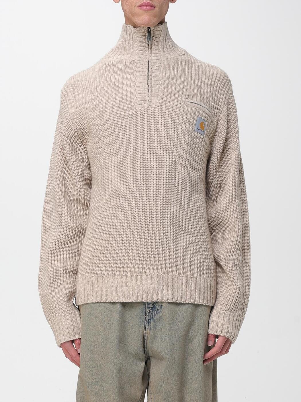 鉄道車両ハート形 ダブリューアイピー CARHARTT WIP プルオーバー 編み物御召しもの メンズ Knitwear I035398 Natural 関税 貨物輸送無料 2025AW gi