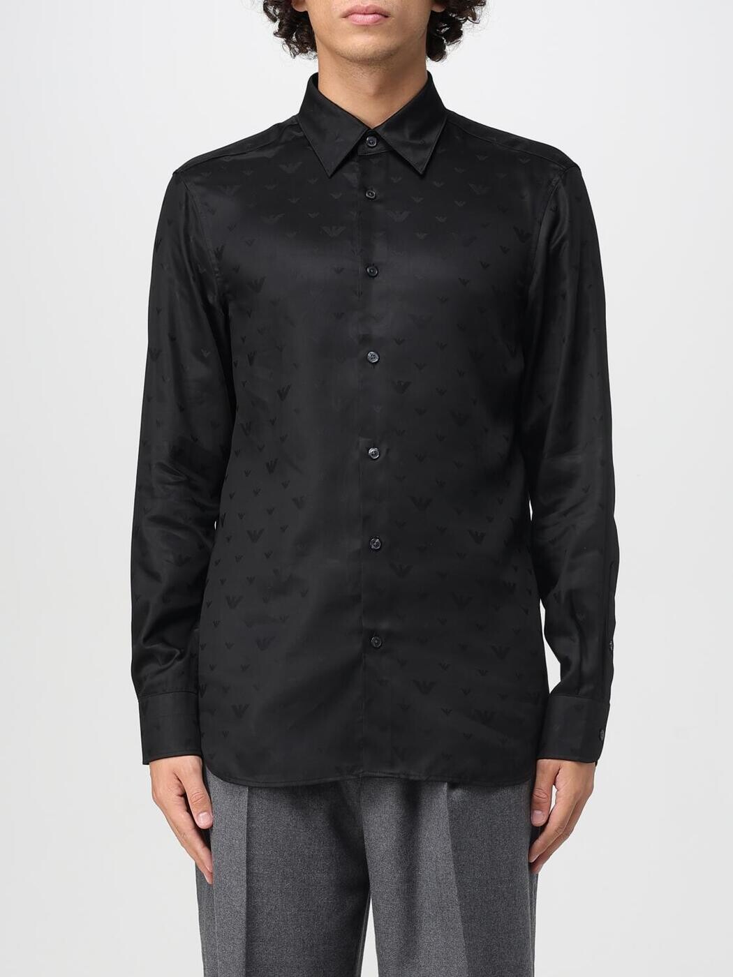 エンポリオ アルマーニ EMPORIO ARMANI シャツ メンズ ブラック Shirts EM001537AF15074 Black 関税 送料無料 2025AW gi｜BRANDSHOP「il Tesoro」