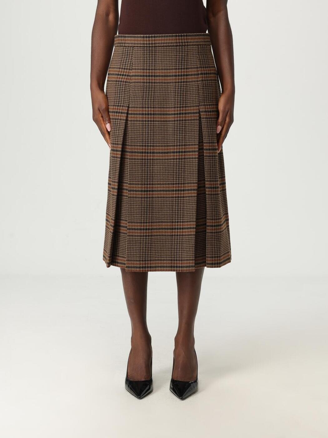 前日 サンローラン SAINT LAURENT PARIS スコート レディース 赤銅色 Skirts 831068Y9I70 関税 貨物輸送無料 2025AW gi