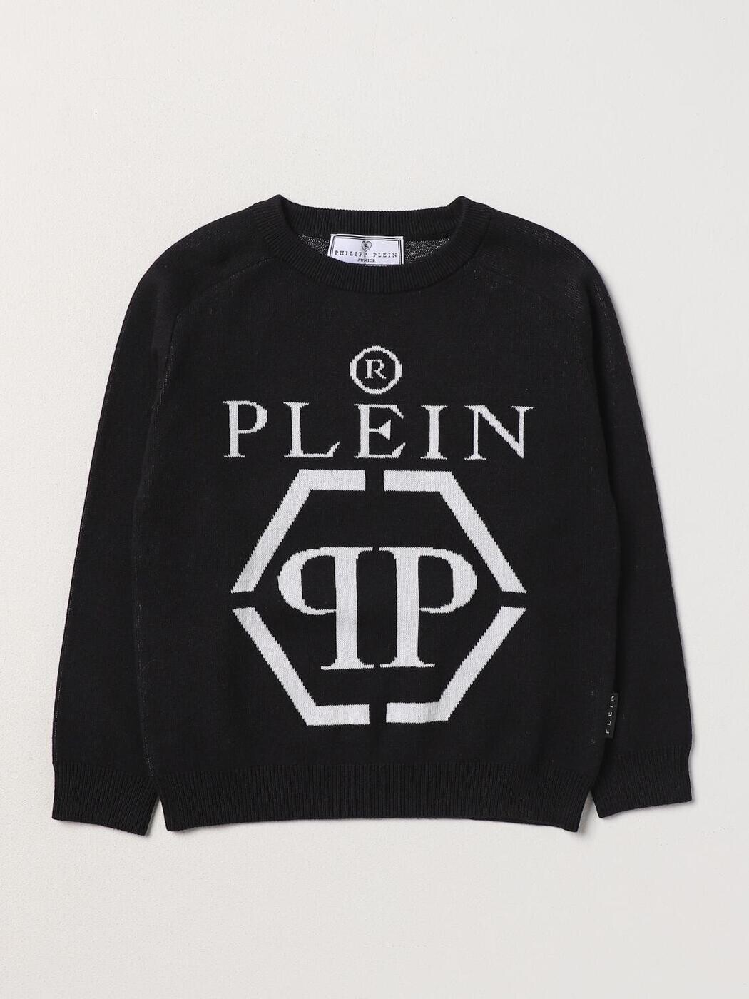 フィリップ 飾り気の無い PHILIPP PLEIN クルーネックジャンパー 編み物お召しもの ボーイズ 黒いこと Crew neck jumpers 2RW000LHE46 関税 貨物輸送無料 2025AW gi
