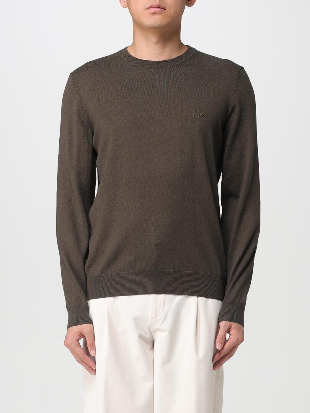 雇い主 BOSS プルオーバー 編み物御召しもの メンズ Knitwear 50476364 Grass Green 関税 貨物輸送無料 2025AW gi