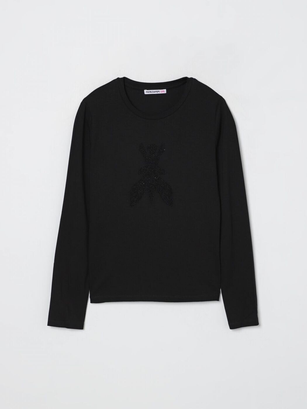 パトリツィア ペペ PATRIZIA PEPE ロング捩りプルオーバー プルオーバー ガールズ 黒いこと Long sleeve t-shirts 7M0752J051 関税 貨物輸送無料 2025AW gi