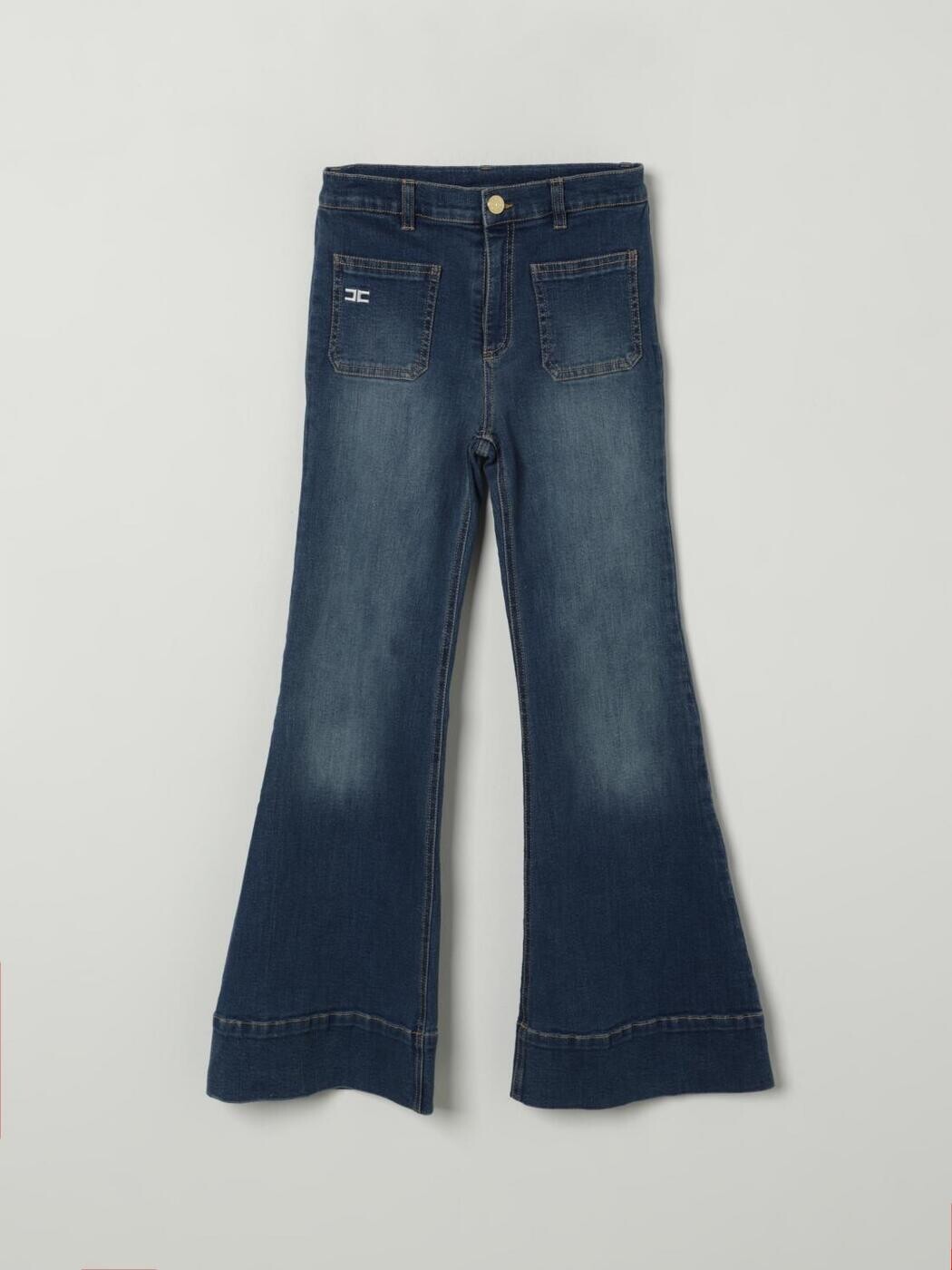 エリザベッタ フランキ ELISABETTA FRANCHI 天使の都市 MIA BAMBINA レギュラーフィットジーンズ ジーンズ ガールズ 青碧 Regular fit jeans EFPA2930DS004 関税 貨物輸送無料 2025AW gi