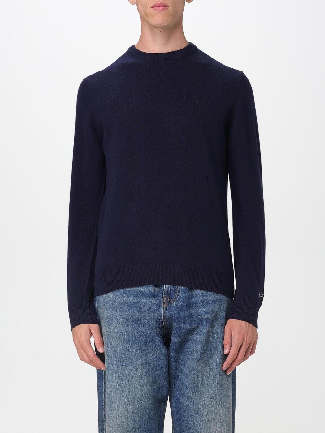 毛糸分限者 WOOLRICH プルオーバー 編み物御召しもの メンズ 青味 Knitwear CFWOKN0278MRUF0469 Blue 関税 貨物輸送無料 2025AW gi