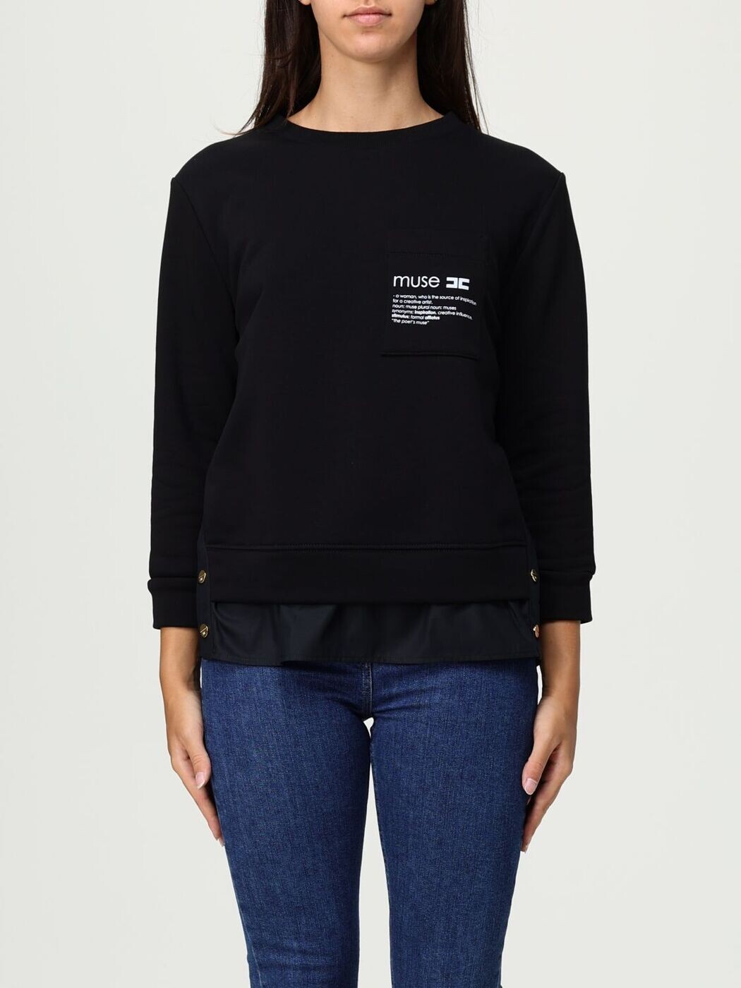 エリザベッタ フランキ ELISABETTA FRANCHI トレーナー レディース ブラック Sweatshirts MD006 Black 関税 送料無料 2025AW gi|BRANDSHOP「il Tesoro」
