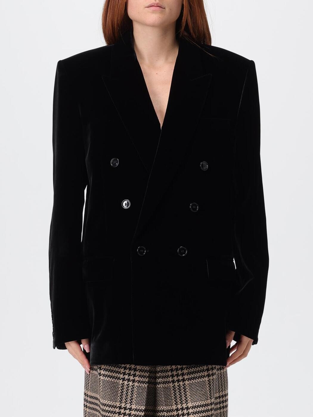 前日 サンローラン SAINT LAURENT PARIS 背広上衣 背広 上衣 レディース 黒いこと Suit Jackets 842990Y525R 関税 貨物輸送無料 2026SS gi コート・ジャケット-レディースファッション