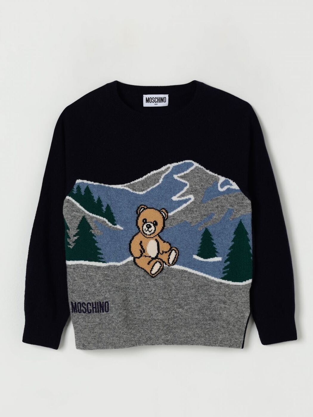 モスキーノ MOSCHINO クルーネックジャンパー 編み物御召しもの ボーイズ 青碧 Crew neck jumpers HMW015LHE80 関税 貨物輸送無料 2025AW gi