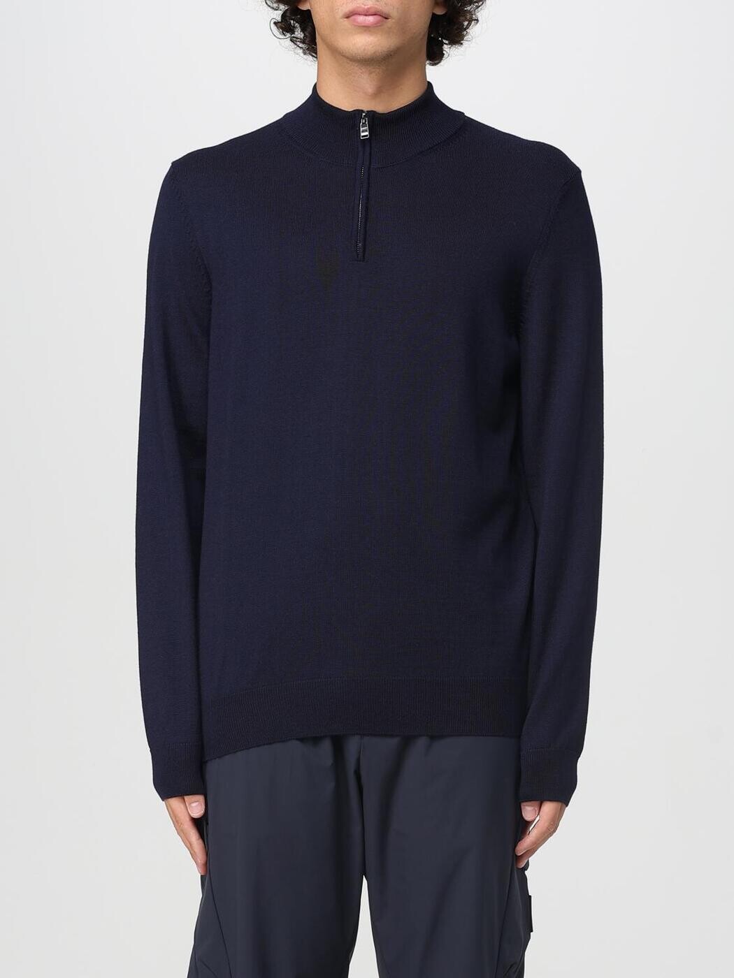 雇い主 BOSS プルオーバー 編み物御召しもの メンズ 青味 Knitwear 50528300 Blue 関税 貨物輸送無料 2025AW gi