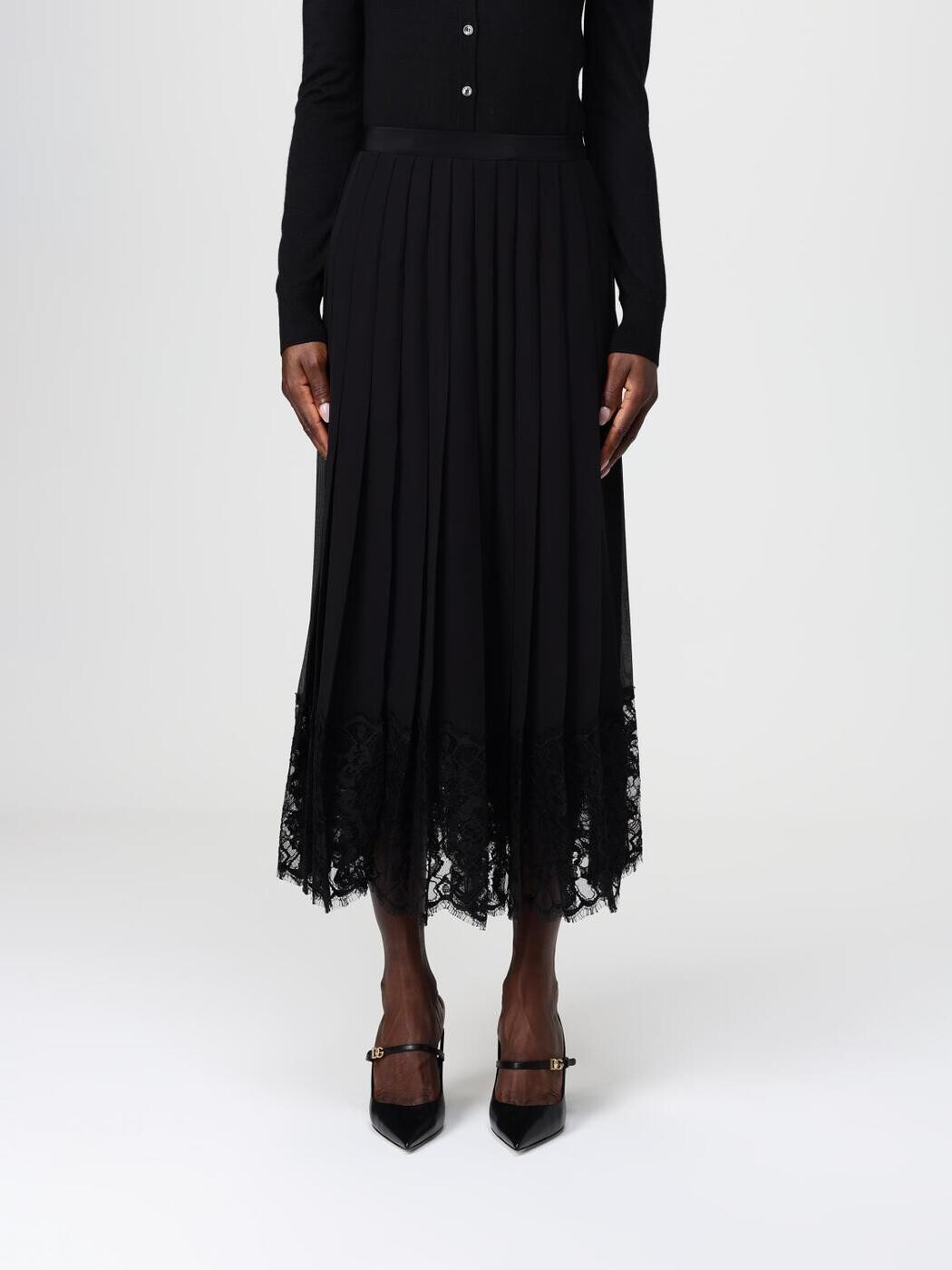 ドルチェ\u0026ガッバーナ DOLCE\u0026GABBANA スカート レディース ブラック Skirts F4C6ATFUSNW 関税 送料無料 2025AW gi スカート-ボトムス