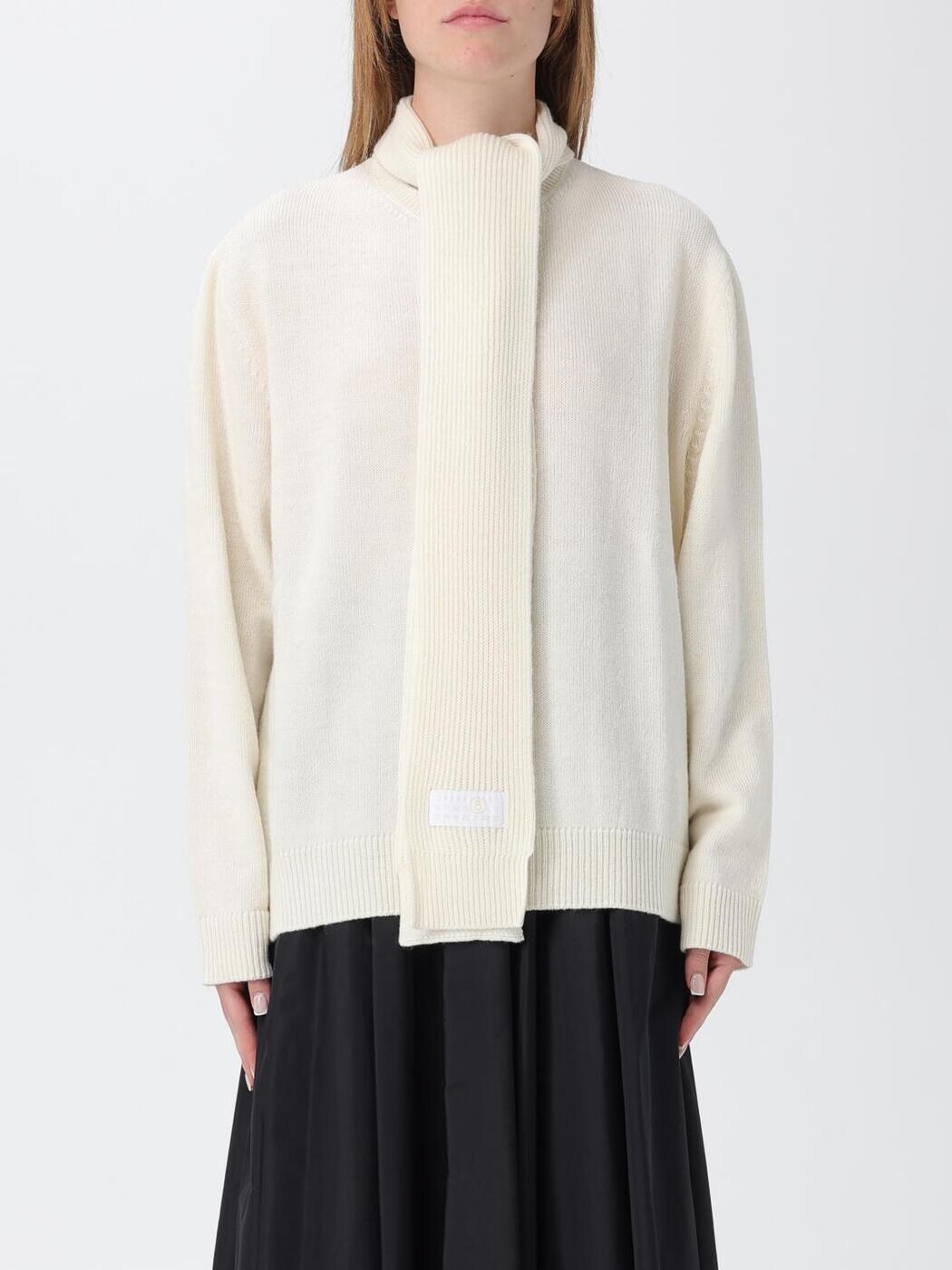 エムエム6 住みか マルジェラ MM6 MAISON MARGIELA スウェーター 編み物御召しもの レディース 白いこと Knitwear S52HP0034M13140 関税 貨物輸送無料 2025AW gi