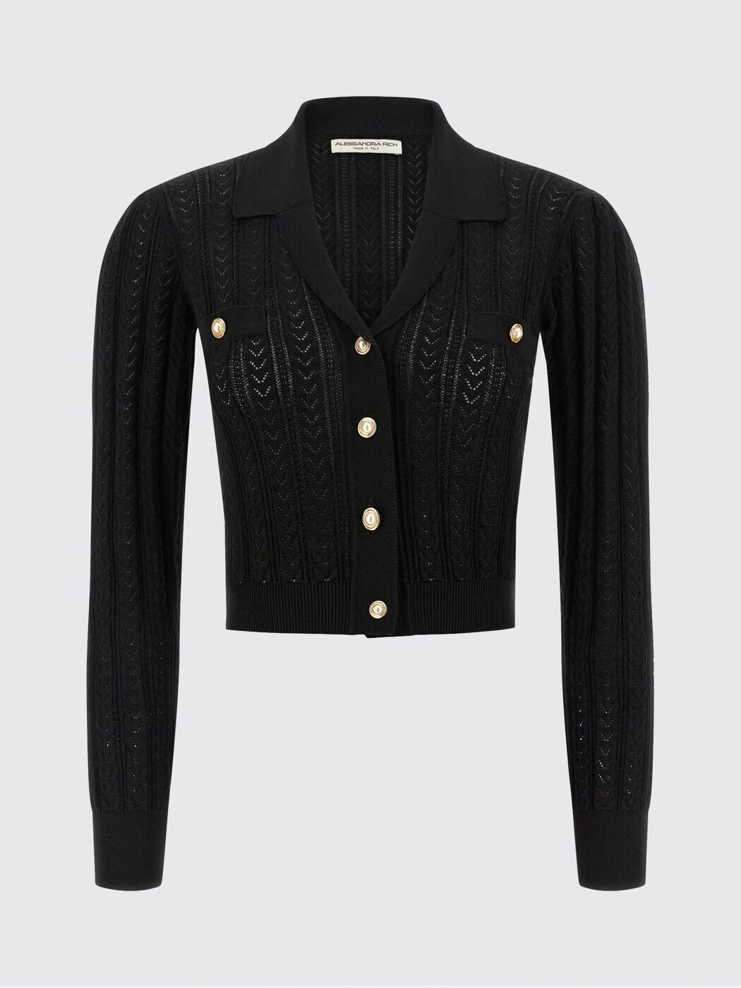 アレッサンドラ 金持ち ALESSANDRA RICH スウェーター 編み物御召しもの レディース 黒いこと Knitwear FABX4169K4601 関税 貨物輸送無料 2025AW gi