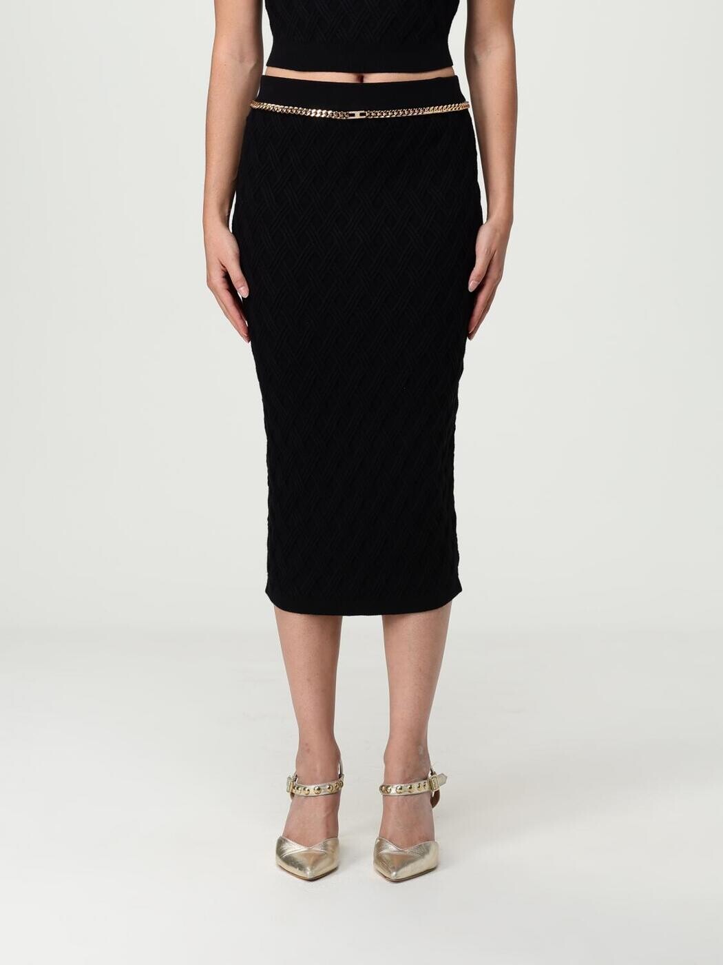 エリザベッタ フランキ ELISABETTA FRANCHI スカート レディース ブラック Skirts GK20B Black 関税 送料無料 2025AW gi｜BRANDSHOP「il Tesoro」
