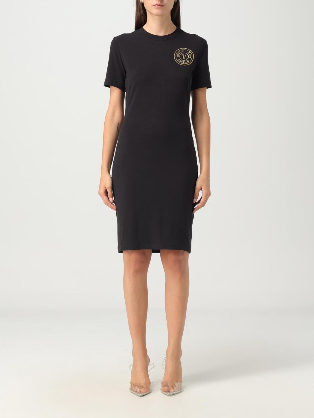 ヴェルサーチェ・ジーンズ・クチュール VERSACE JEANS COUTURE 衣装 お召しもの レディース 黒いこと Dresses 75HAOT06CJ03T 関税 貨物輸送無料 2023AW gi