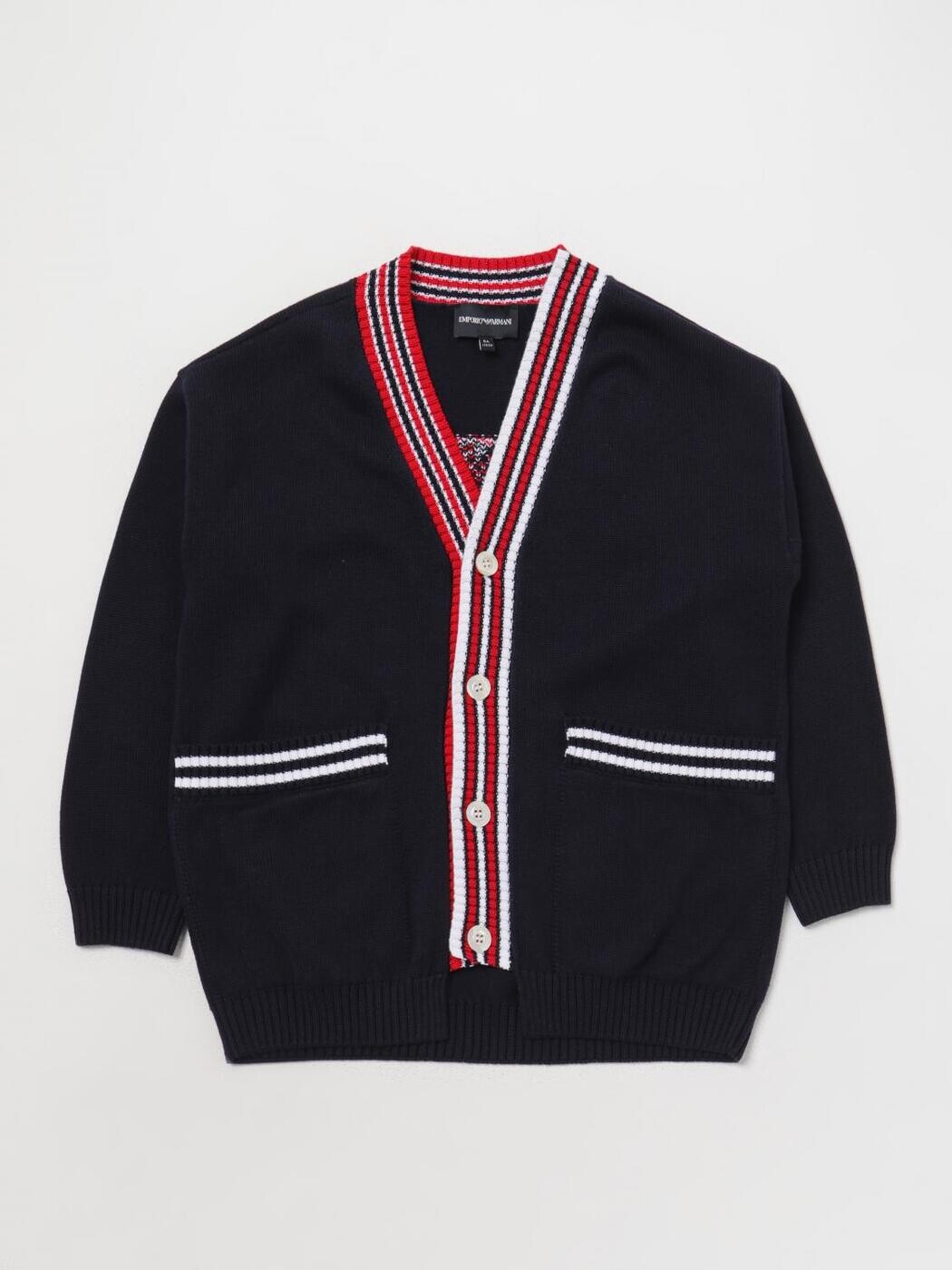 エンポリオ・アルマーニ EMPORIO ARMANI クルーネックジャンパー 編み物御召しもの ボーイズ 青碧 Crew neck jumpers 6R4M514M01Z 関税 貨物輸送無料 2025AW gi