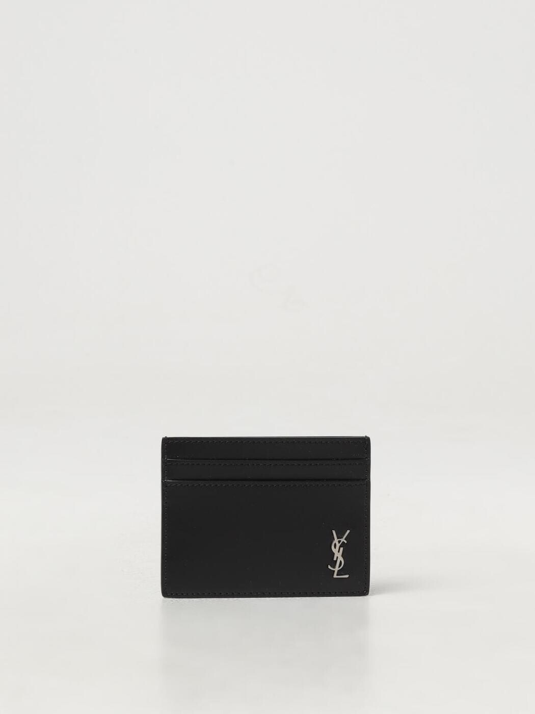 前日 サンローラン SAINT LAURENT PARIS 歌留多保持者 札入れ メンズ 黒いこと Wallets and Card Holders 6076031JB0E 関税 貨物輸送無料 2024AW gi 財布・ケース-メンズ財布