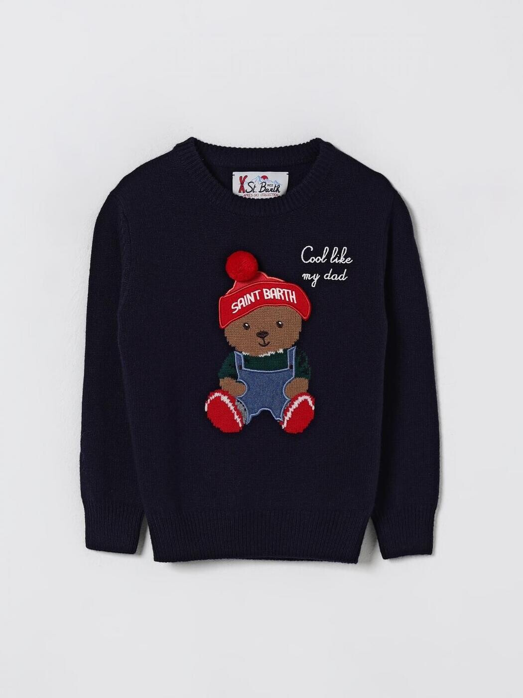 エムシーツーセイントバース MC2 SAINT BARTH クルーネックジャンパー 編み物御召しもの ボーイズ 青碧 Crew neck jumpers DOU0001 COOL BEAR 61 PATCH 関税 貨物輸送無料 2025AW gi