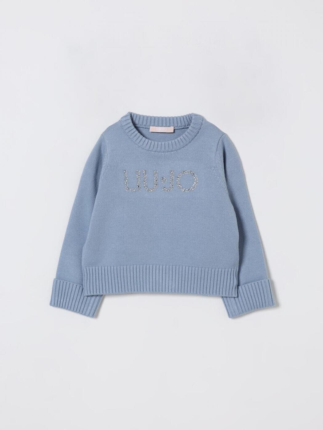 リュー ジョ― LIU JO クルーネックジャンパー 編み物お召しもの ガールズ Crew neck jumpers KF5055MA12P Gnawed Blue 関税 貨物輸送無料 2025AW gi