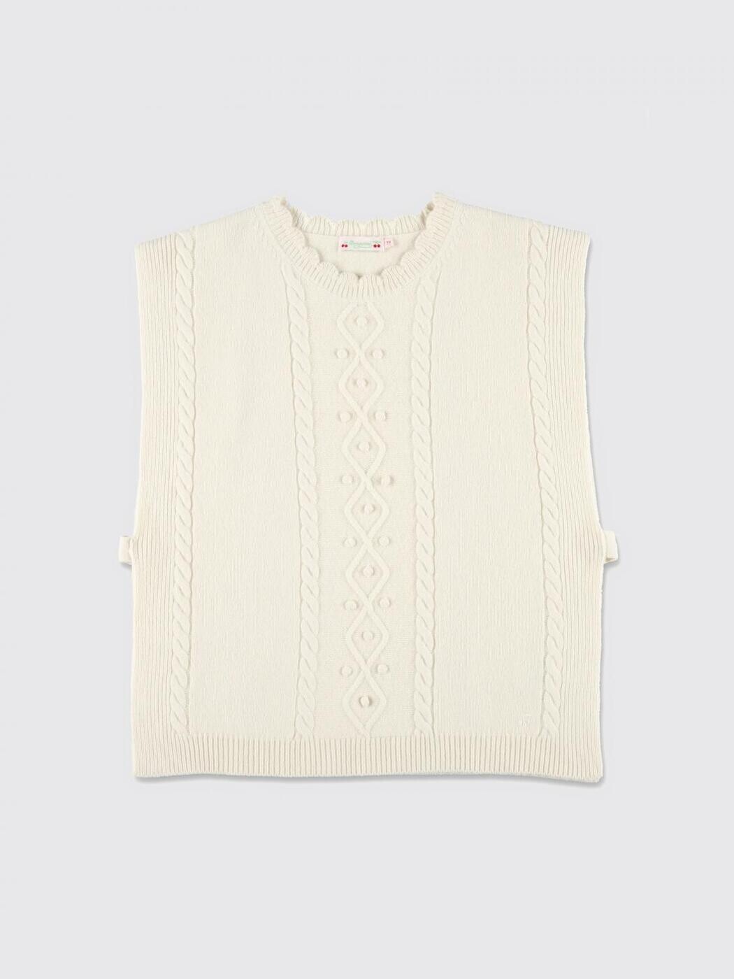 ボンポワン BONPOINT クルーネックジャンパー 編み物御召しもの ガールズ ベージュ Crew neck jumpers W05GJUK00029 関税 貨物輸送無料 2025AW gi